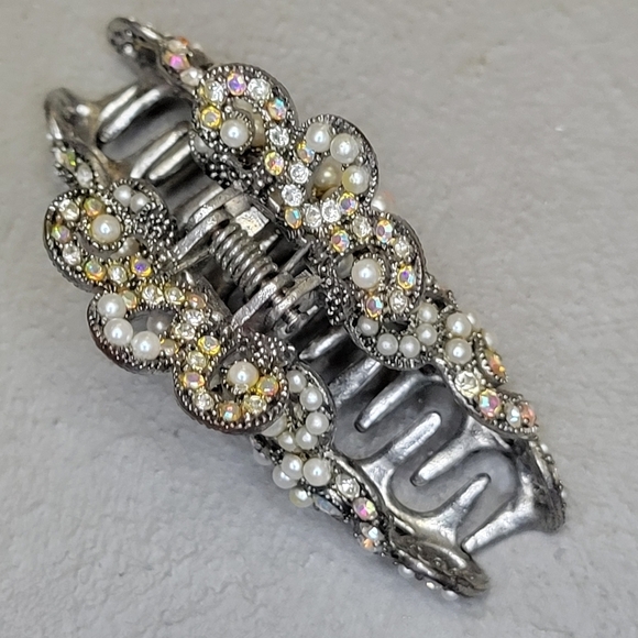 Carolee Pearl Hair Metal Claw Clip  [RARE FIND] **FREE GIFT** - Picture 6 of 8